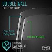 Load image into Gallery viewer, BREVO Double Wall Safe Touch Cordless Electric Glass Kettle with LED Blue Light