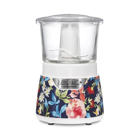 Pioneer Woman 3 Cup Stack & Press Glass Bowl Chopper Fiona Floral By Hamilton Beach