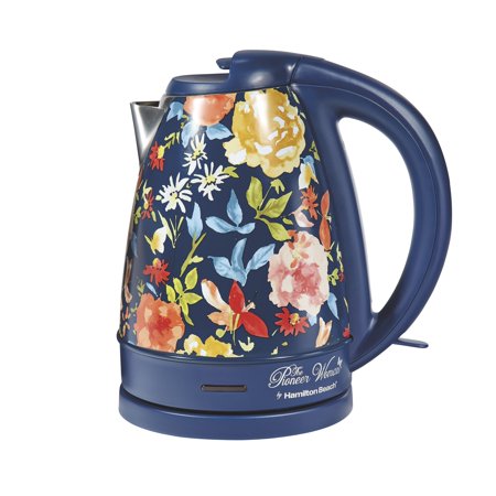 Pioneer Woman 1.7 Liter Electric Kettle Blue/Fiona Floral by Hamilton Beach